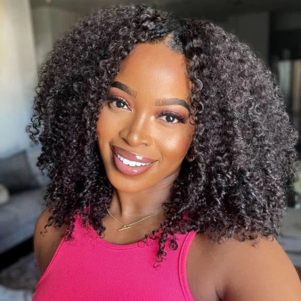 250% Density Boruihair Afro Curly Glueless Pre‐Plucked Human Hair Wigs| V‐Part & U‐Part Options | 100% Human Hair