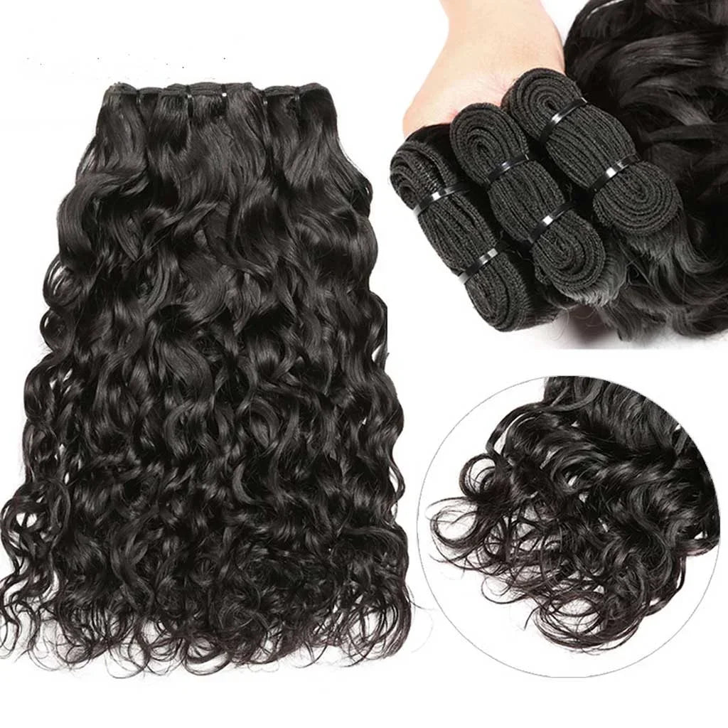 Water Wave 3PCS Bundles & 1PC 5x5 Lace Closure | Transparent & HD Lace | 100% Human Hair | Top Virgin Hair