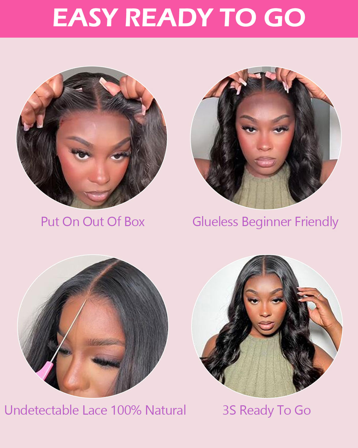 Straight Glueless Lace Wig | HD Lace & Transparent Lace | Pre Bleached Knots Wig | 100% Human Hair | Boruihair