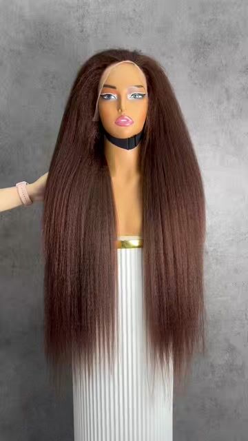 4# Kinky Straight 250% Density HD Lace Color Wig | 13x4, 13x6 Frontal | 100% Human Hair | Boruihair