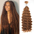 #30 Brown Deep Wave Hair Bulk | Boho Braids | 100% Human Hair | BORUIHAIR