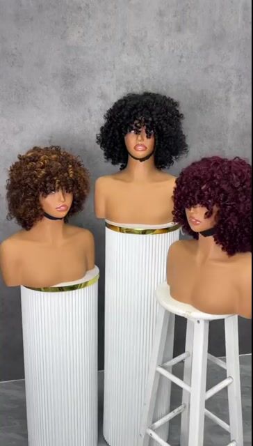 SDD 99j Rose Curly Drawstring Color Wigs Easy To Wear & Go 3/4 Flip Over Half Wig Glueless 100% Human Hair