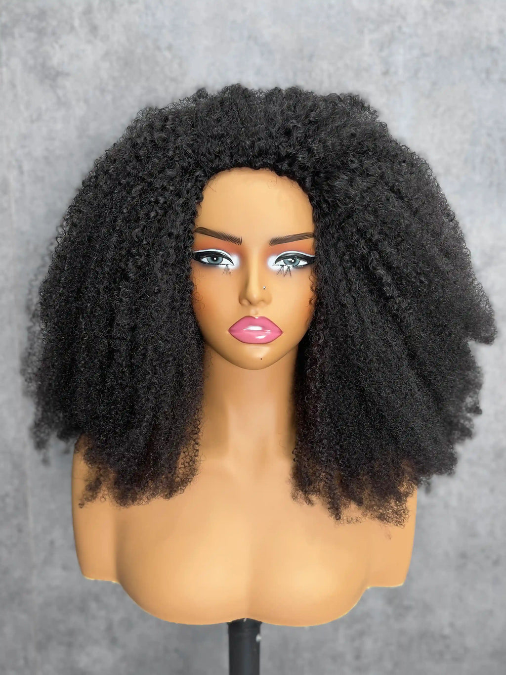 Afro Kinky  Curly | Virgin Hair | Wear & Go Half Wig | 3 In 1 Wig No Glue Half Wig | 100% Human Hair