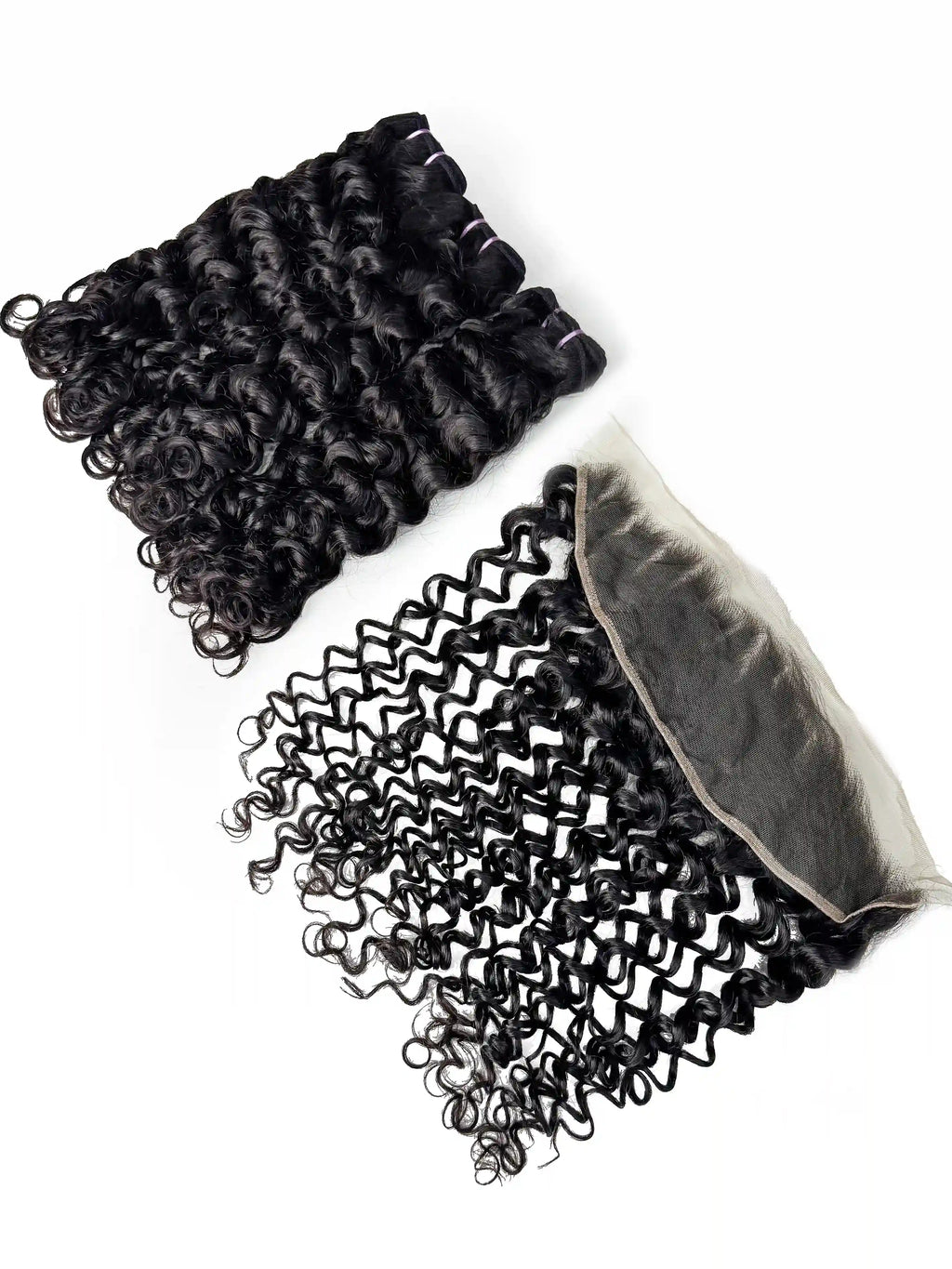 Water Wave 3PCS Bundles & 1PC 13x4 Lace Frontal | Transparent & HD Lace | 100% Human Hair | Top Virgin Hair