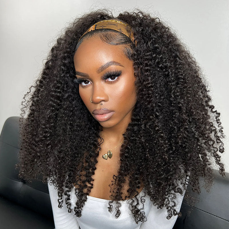 Kinky Curly | Virgin Hair | Wear & Go Half Wig | 3 In 1 Wig No Glue Half Wig | 100% Human Hair