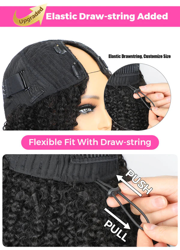 250% Density Boruihair Deep Wave Glueless Pre‐Plucked Human Hair Wigs| V‐Part & U‐Part Options | 100% Human Hair