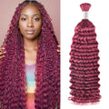 #Pink Deep Wave Hair Bulk | For Braiding | 100% Human Hair | BORUIHAIR