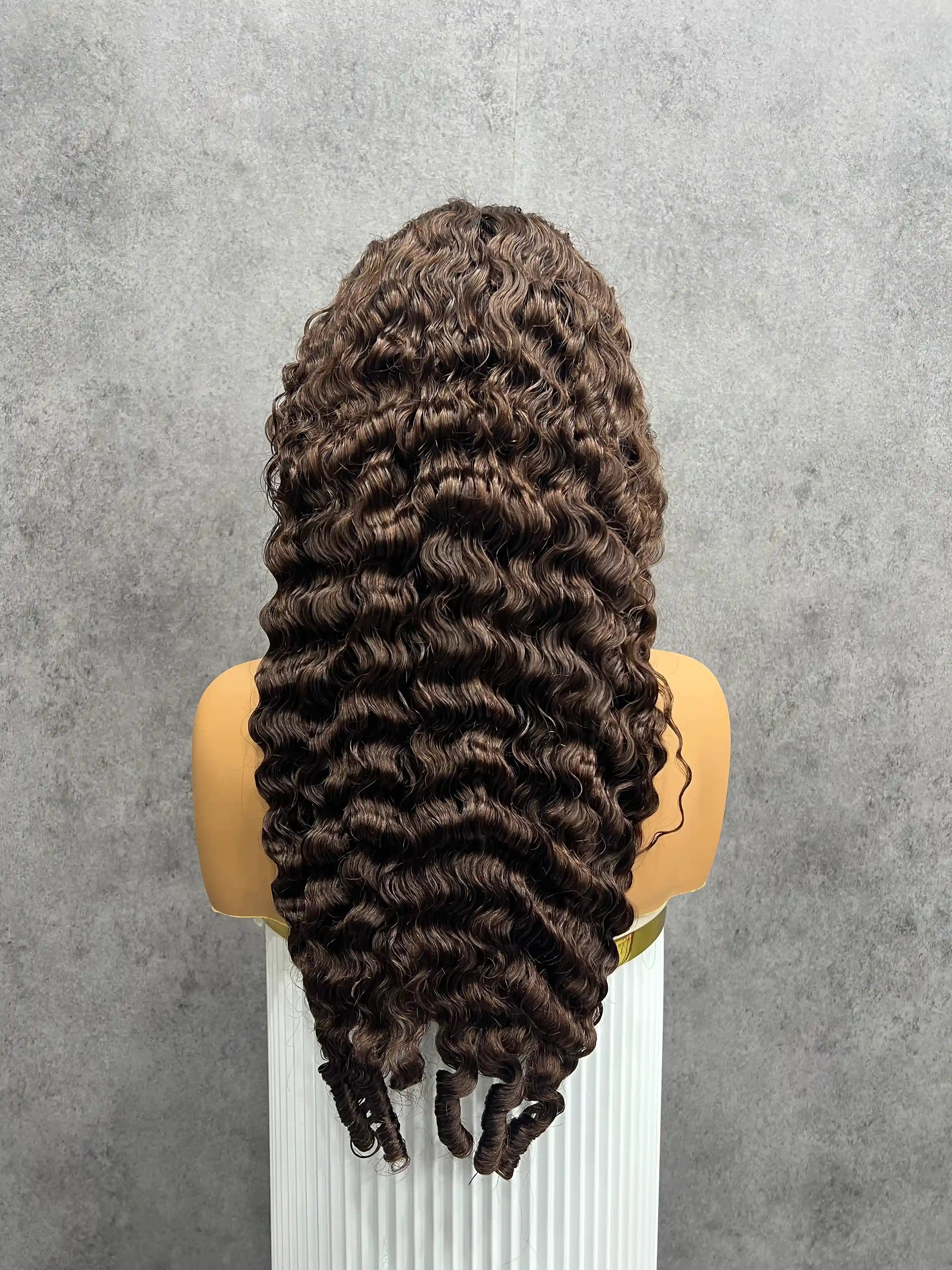 Spiral Burmese Curly Virgin Hair 2# Colorful Closure Lace Wig BoruiHair| 5x5 Closure & 13x4 Frontal| 100% Human Hair
