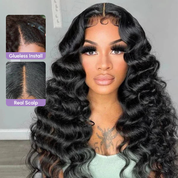 250% Density Boruihair Loose Wave  Glueless Pre‐Plucked Human Hair Wigs| V‐Part & U‐Part Options | 100% Human Hair