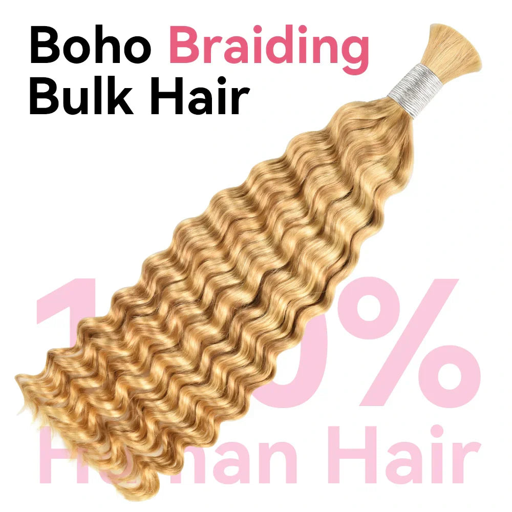 #P27/613 Blonde Ombre Bohemian Human Hair For Braiding BORUIHAIR