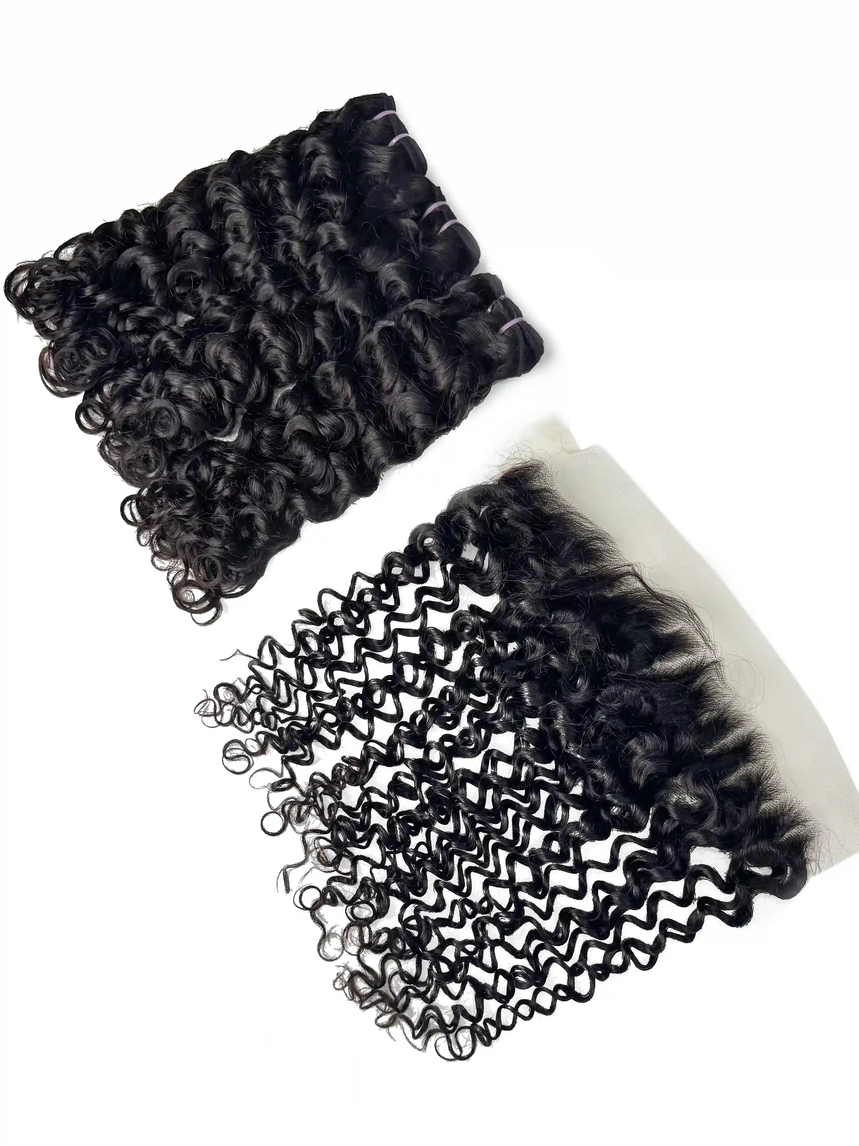 Water Wave 3PCS Bundles & 1PC 13x4 Lace Frontal | Transparent & HD Lace | 100% Human Hair | Top Virgin Hair