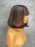 2x6 Lace Bob Human Hair Wig With Bangs Vietnamese Lace Straight Colorful Wig| 2x6 Transparent Closure | 100% Human Hair | Boruihair