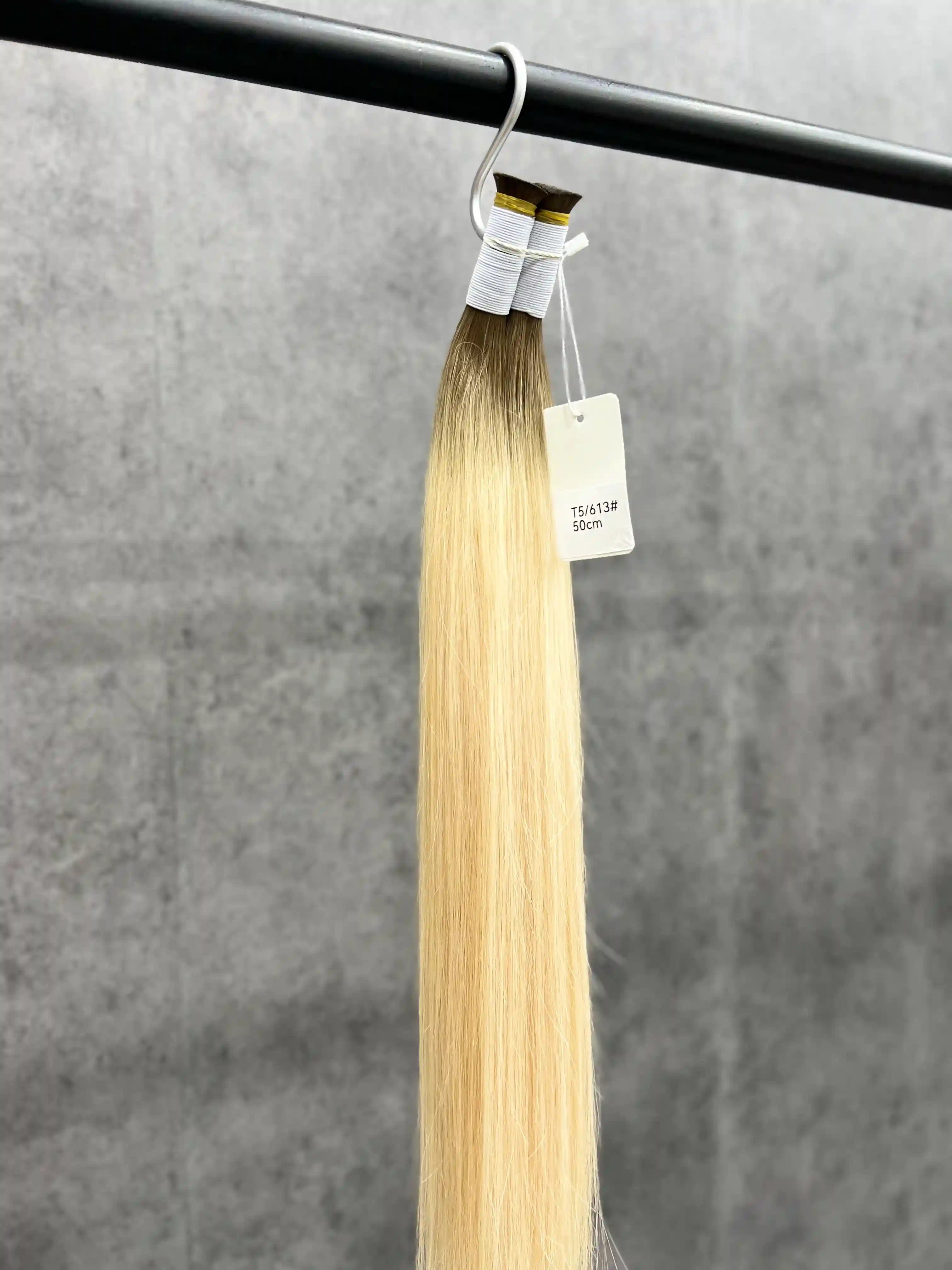 20 Inch T-Shaped Straight Hair With Two-Tone Ends For Hair Extensions And Braids | No Weft | 100% Human Hair
