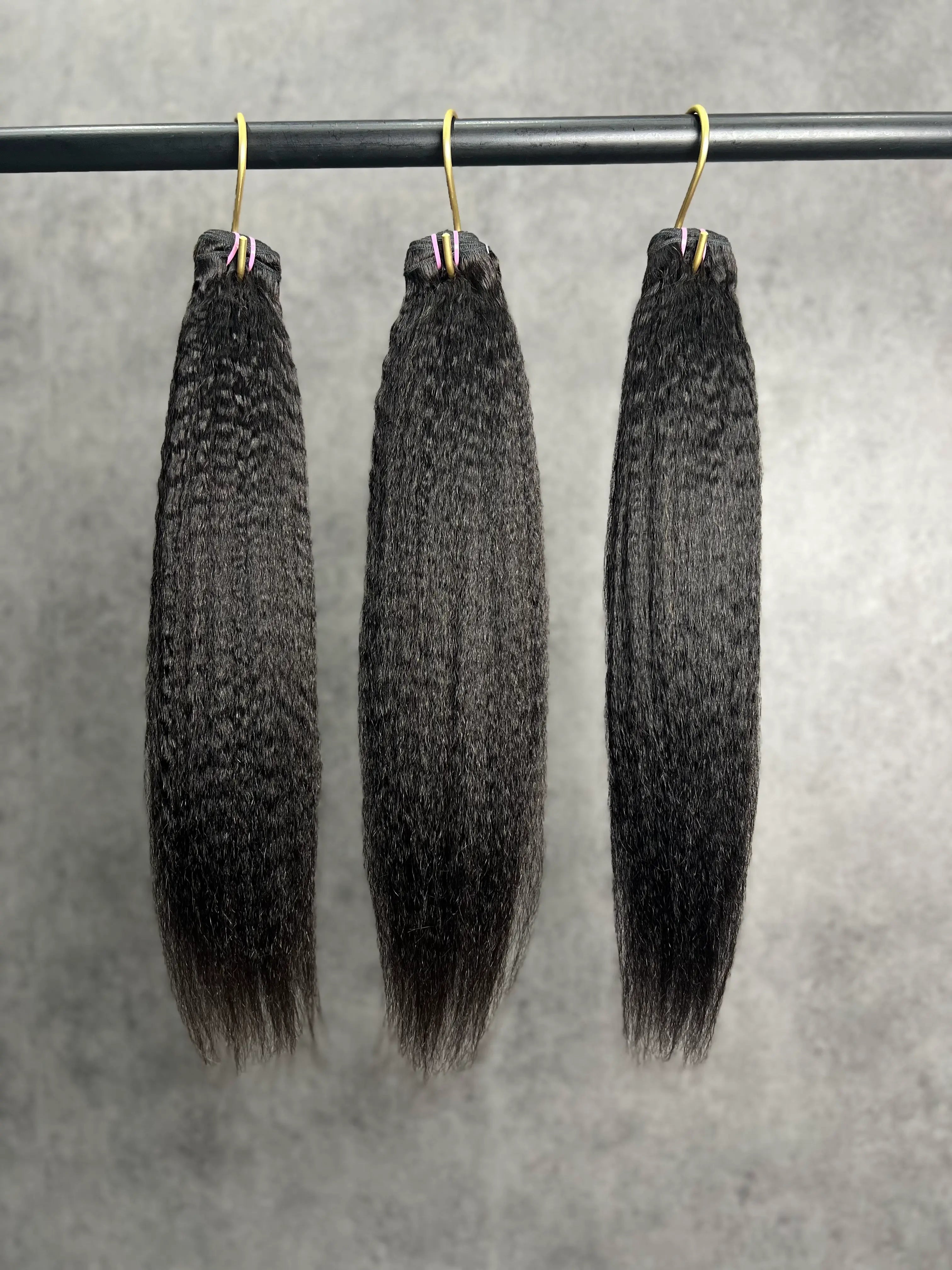 3PCS Kinky Straight Top Virgin Hair Bundles | 12–30 Inch |  Boruihair |  100% Human Hair