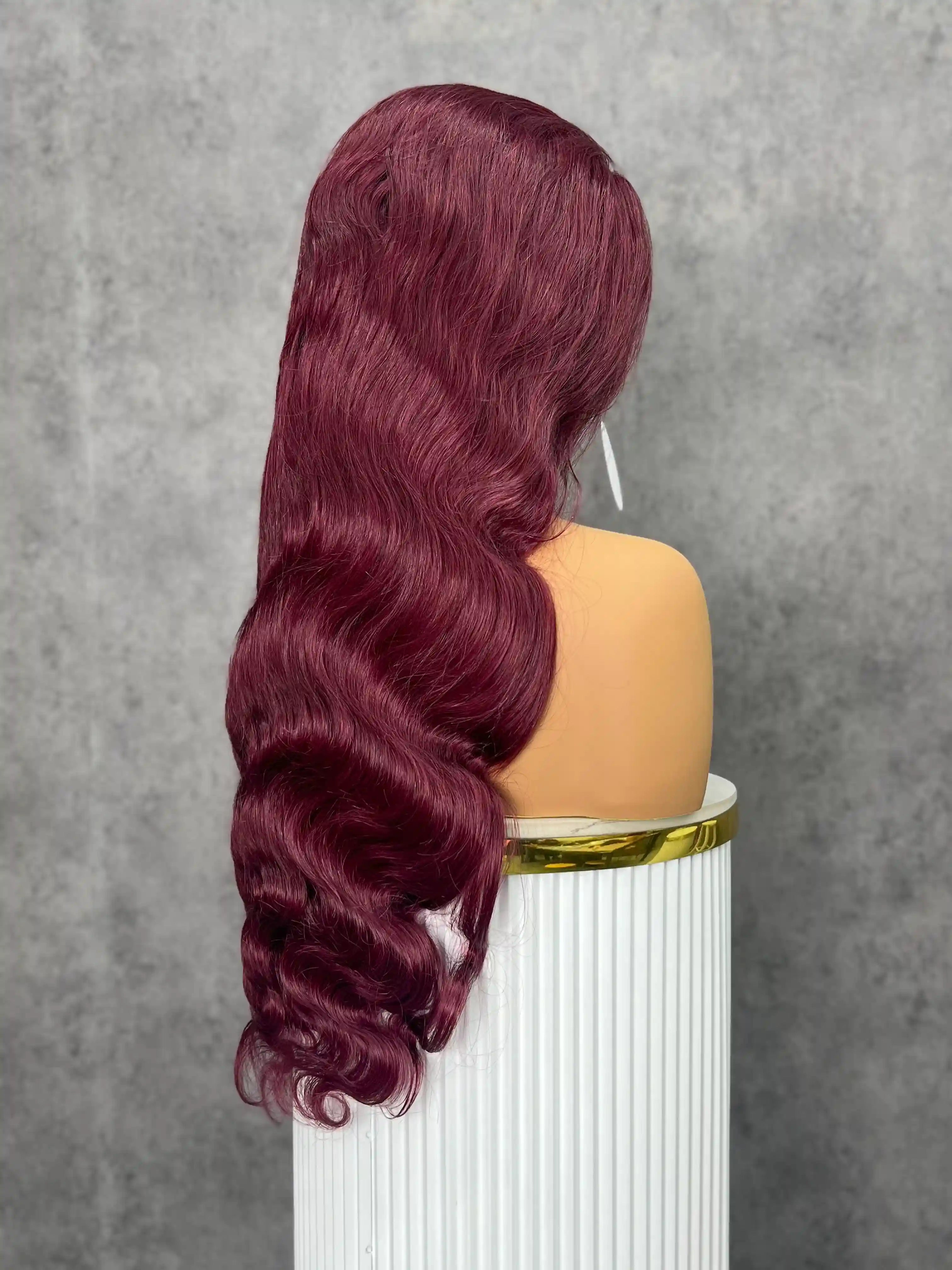 200% Density 99J Body Wave HD Closure Lace Color Wig | 5x5,6x6 & 7x7 Closure | 100% Human Hair | Boruihair