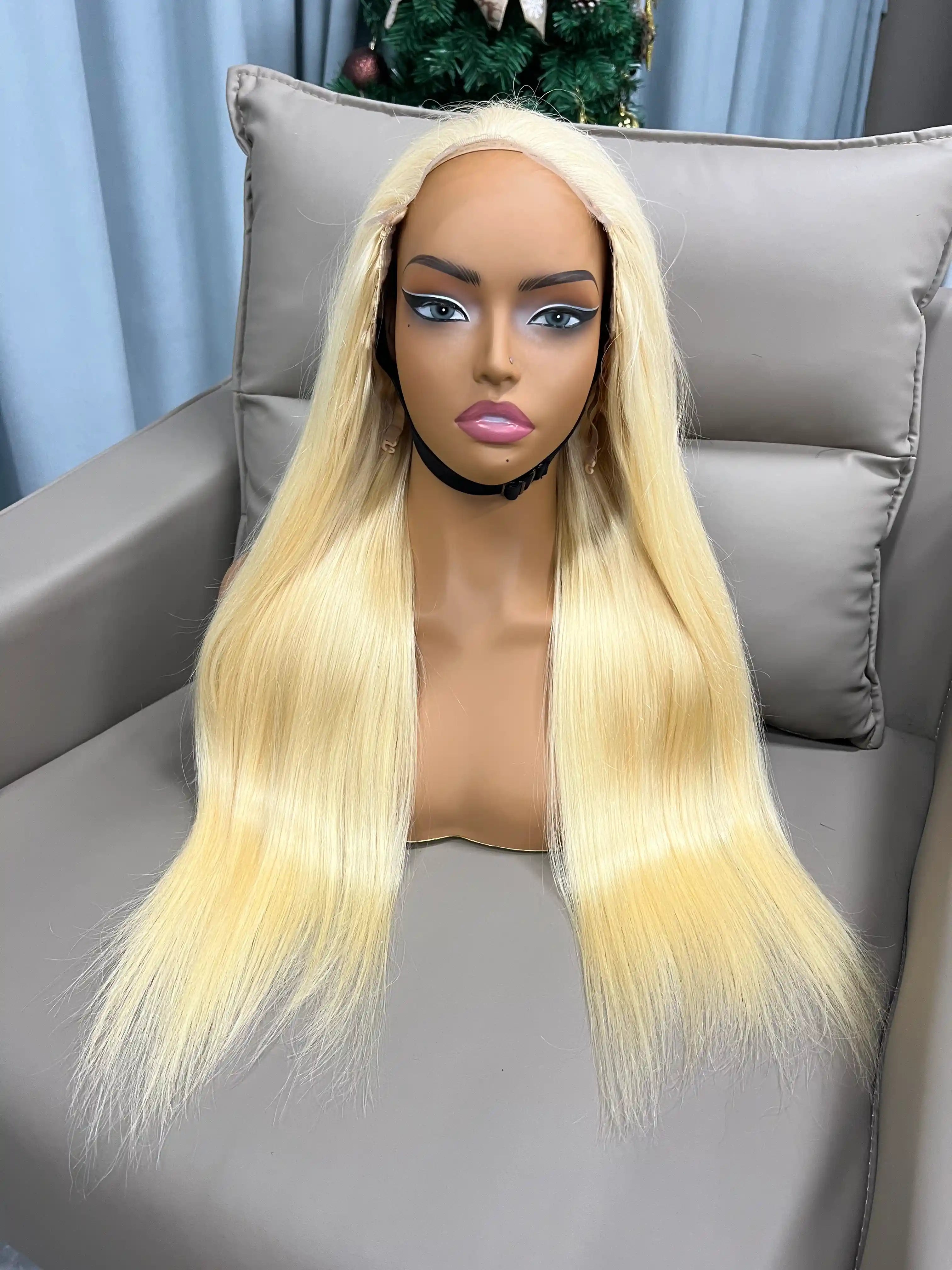 180% Blonde 613# Straight HD Lace Color Wig | 4x4,5x5 Closure | 100% Human Hair | Boruihair
