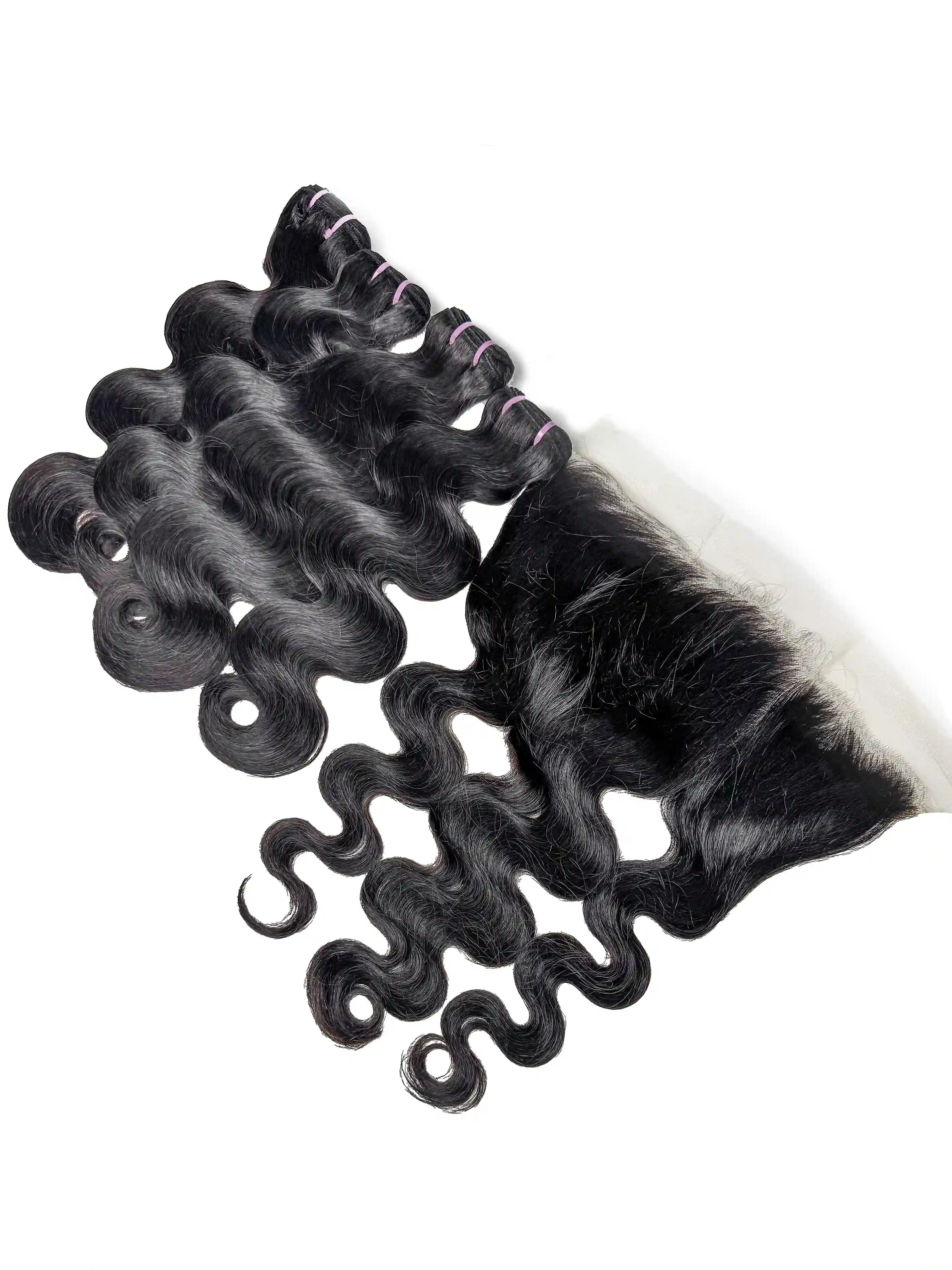 Body Wave 4PCS Bundles & 1PC 13x4 Lace Frontal | Transparent & HD Lace | 100% Human Hair | Top Virgin Hair