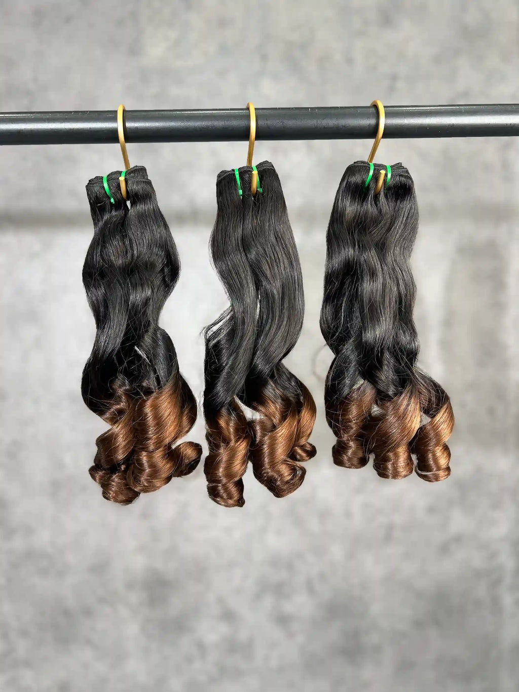 3PCS Super Double Drawn Color 1B/4 Bouncy Curly Hair Bundles | 12–30 Inch | Boruihair | 100% Human Hair