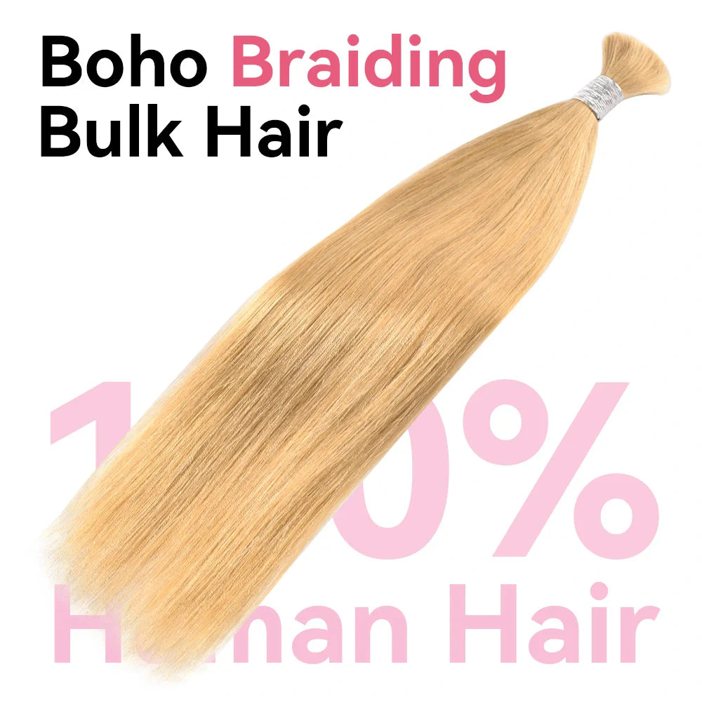 #27 Straight Hair Bulk | Boho Braids | No Weft | 100% Human Hair | BORUIHAIR