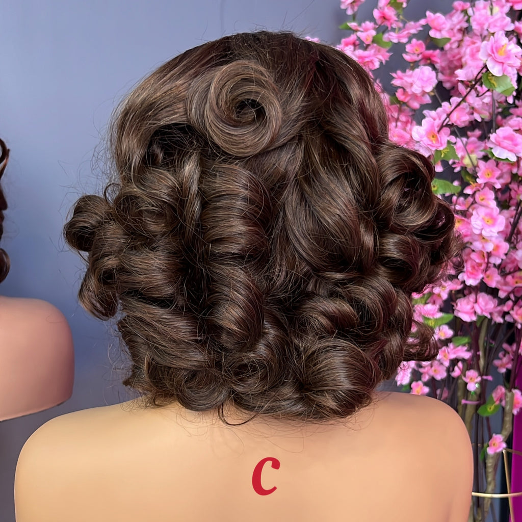 Color Wig 5X5 Transparent Lace Closure Wig Transparent Lace Wig Bouncy Curly Lace Frontal Wig
