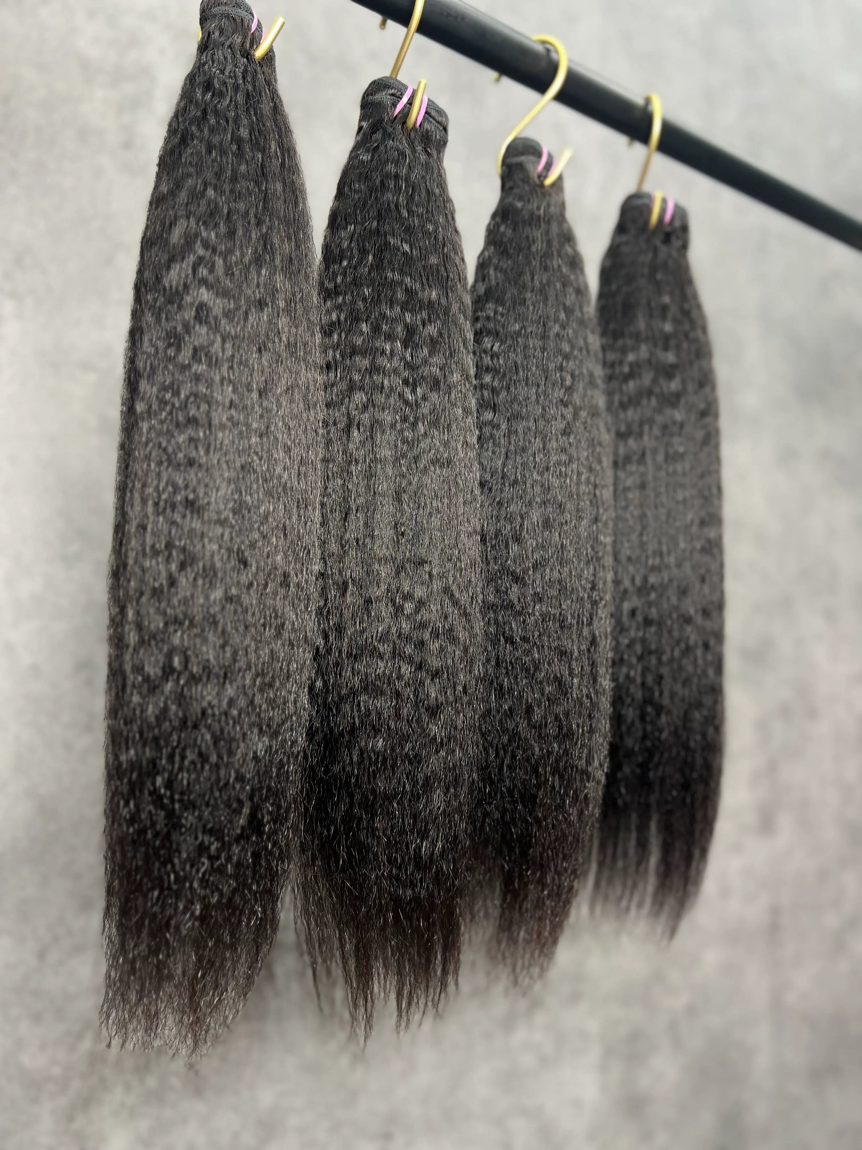 4PCS Kinky Straight Top Vrigin Hair Bundles | 12–30 Inch | Boruihair | 100% Human Hair