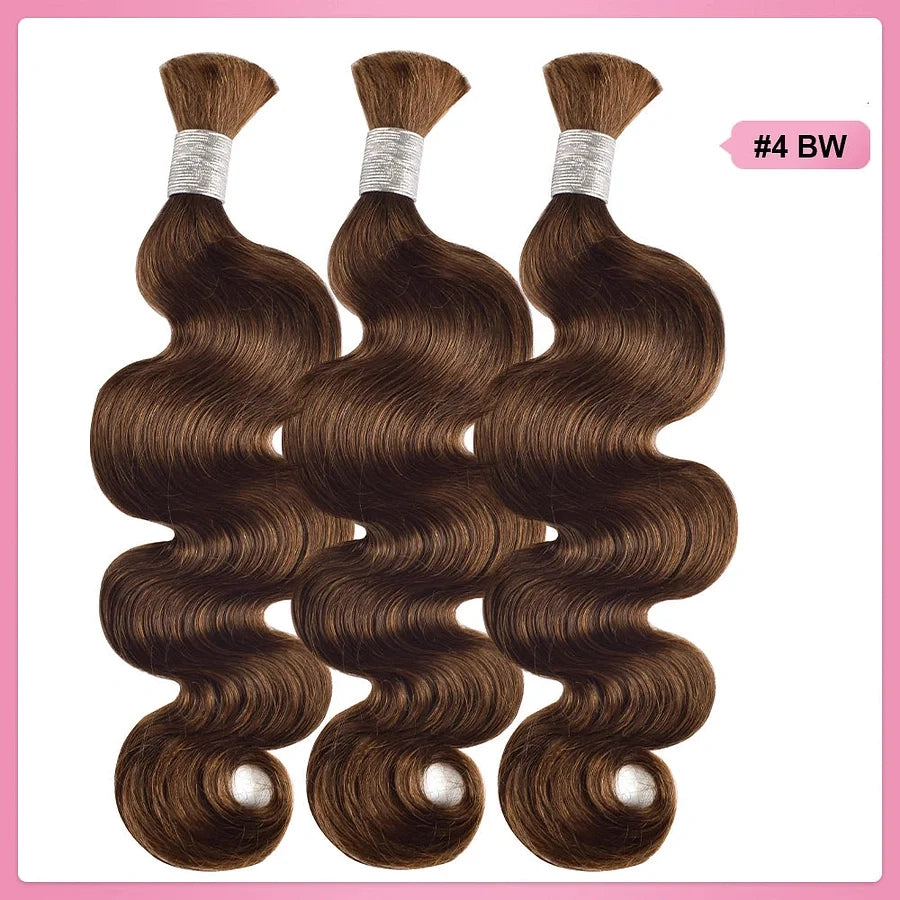 #4 Body Wave Hair Bulk | For Braiding | 100% Human Hair | BORUIHAIR