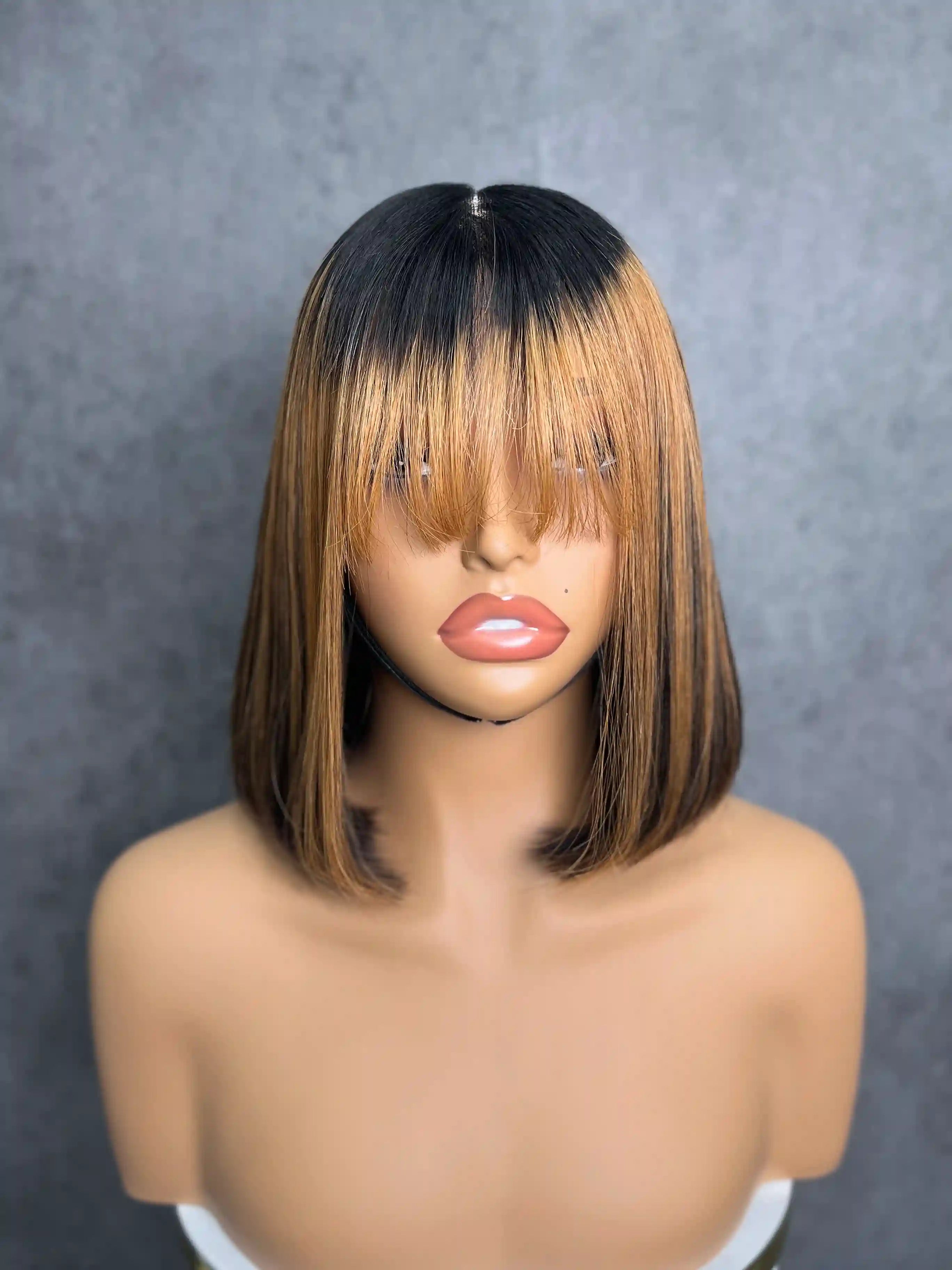 2x6 Lace Bob Human Hair Wig With Bangs Vietnamese Lace Straight Colorful Wig| 2x6 Transparent Closure | 100% Human Hair | Boruihair