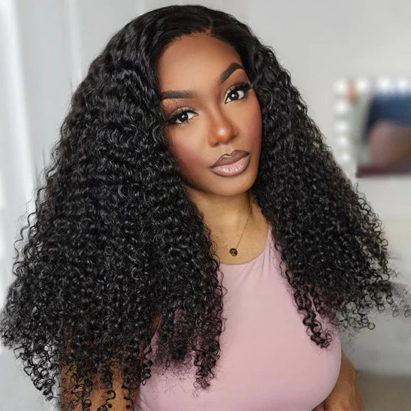 250% Density Boruihair Jerry Curly Glueless Pre‐Plucked Human Hair Wigs| V‐Part & U‐Part Options | 100% Human Hair