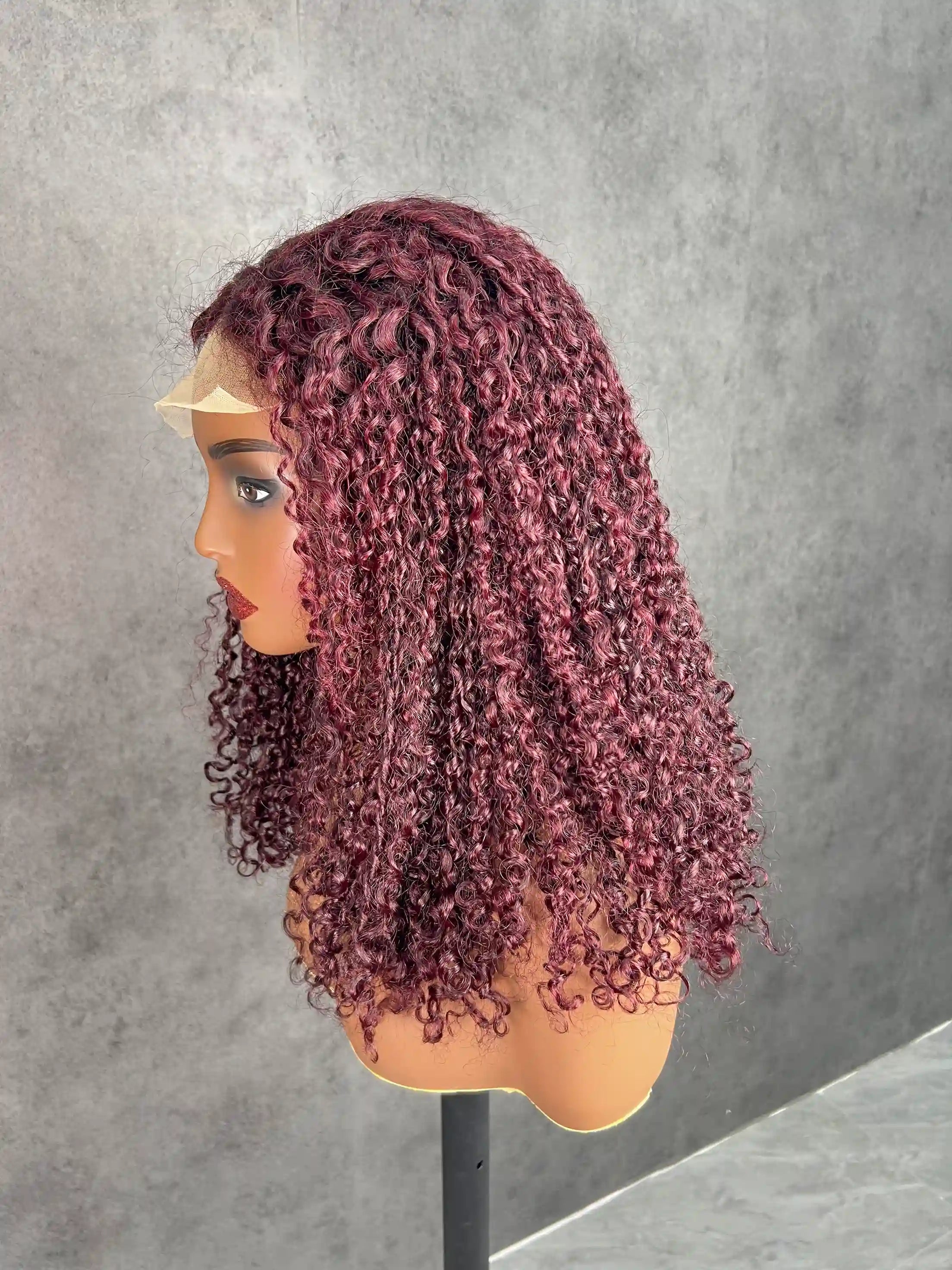 Pixie Curly SDD 99J Colorful Closure Lace Wig BoruiHair| 5x5 Closure & 13x4 Frontal| 100% Human Hair