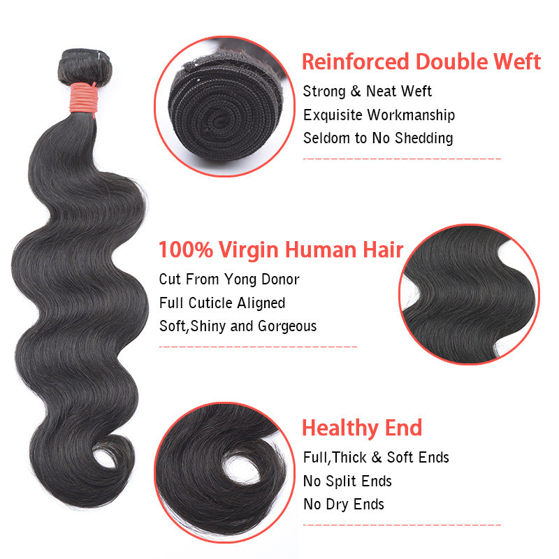 3PCS Body Wave SDD Hair Bundles | 12–30 Inch |  Boruihair | 100% Human Hair