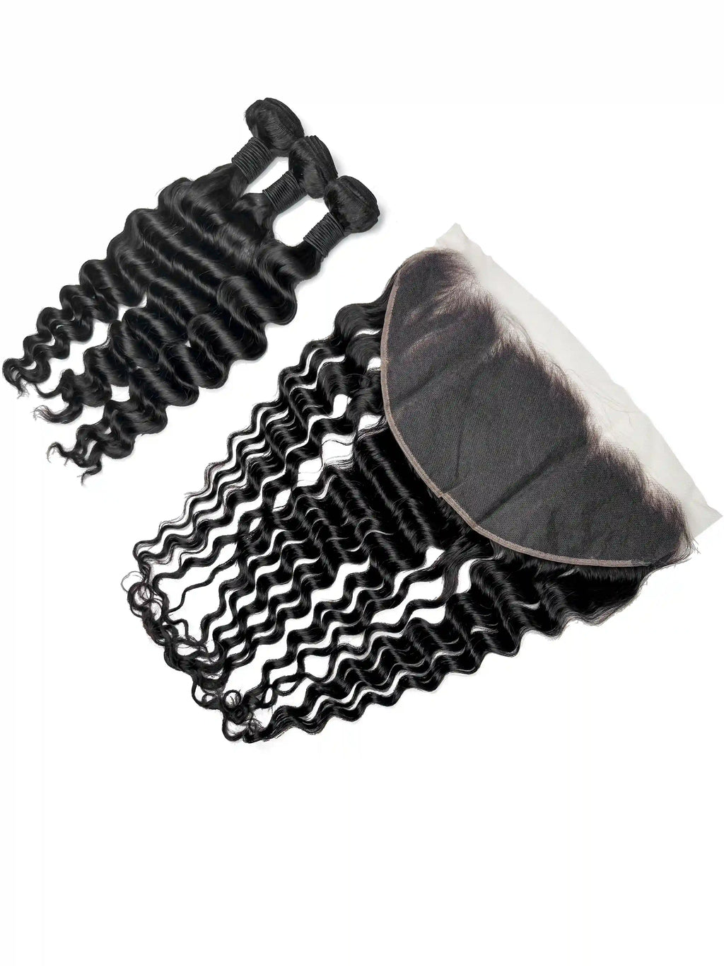 Natural Wave 3PCS Bundles & 1PC 13x6 Lace Frontal | Transparent & HD Lace | 100% Human Hair | Top Virgin Hair