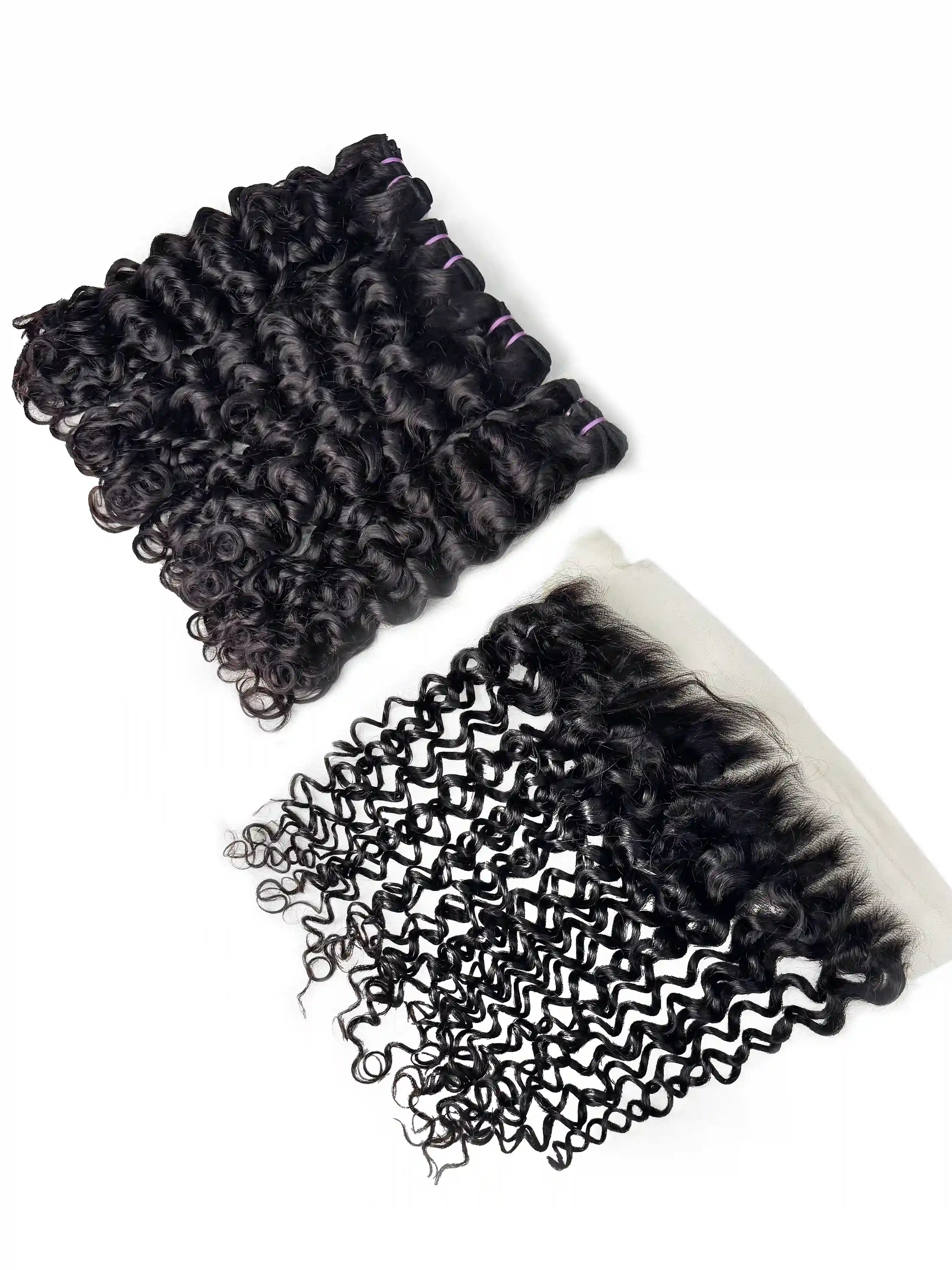 Water Wave 4PCS Bundles & 1PC 13x4 Lace Frontal | Transparent & HD Lace | 100% Human Hair | Top Virgin Hair