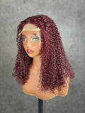 Pixie Curly SDD 99J Colorful Closure Lace Color Wig BoruiHair| 5x5 Closure & 13x4 Frontal| 100% Human Hair