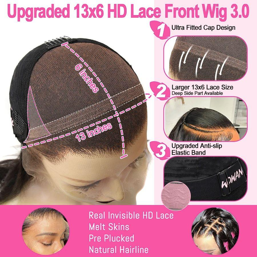 13x6 Burmese Curly Glueless Lace Wig | HD Lace & Transparent Lace | 200% & 250% Density | Boruihair 100% Human Hair