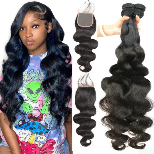 Body Wave 3PCS Bundles & 1PC Closure or Frontal – 5x5, 13x4 & 13x6 | 100% Human Hair | Transparent Lace Wig | Boruihair