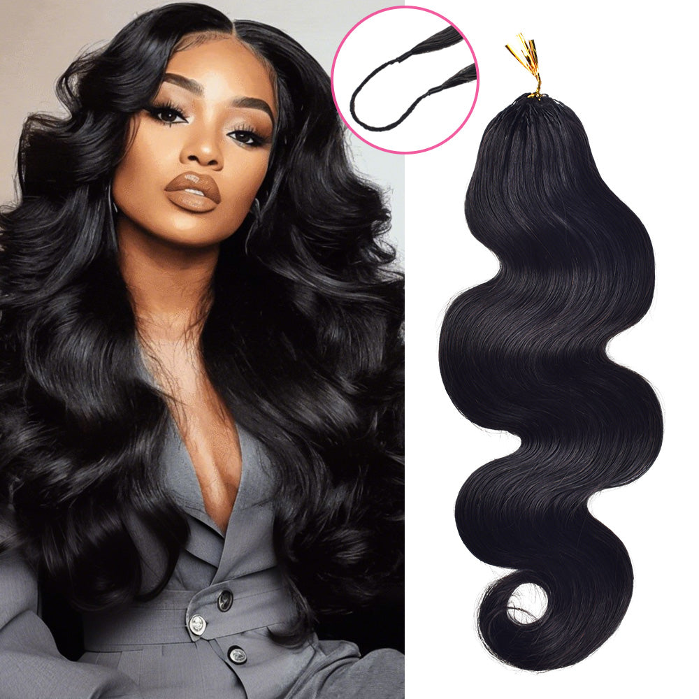 Body Wave Crochet Human Hair Pre Loop Extensions BORUIHAIR
