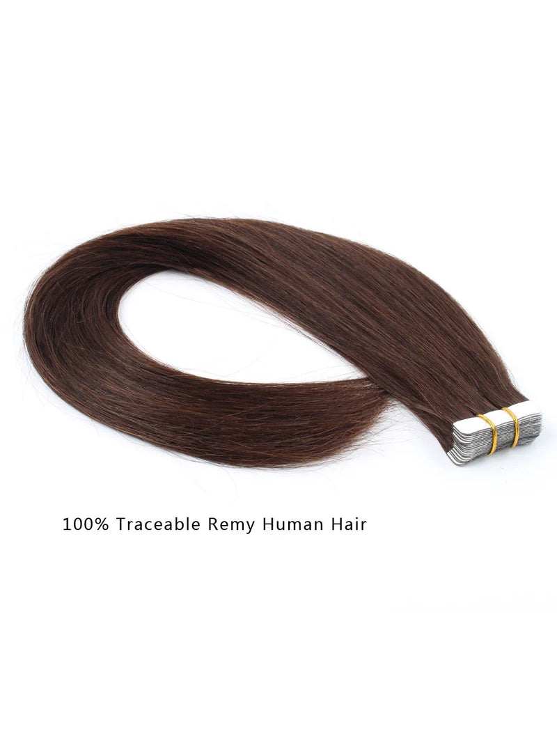 #3 Straight Tape in Hair  Extensions 20pcs 50g/pack Seamless Skin Weft Hair | 100% Human Hair | BORUIHAIR