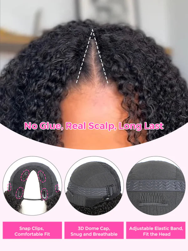 250% Density Boruihair Deep Wave Glueless Pre‐Plucked Human Hair Wigs| V‐Part & U‐Part Options | 100% Human Hair