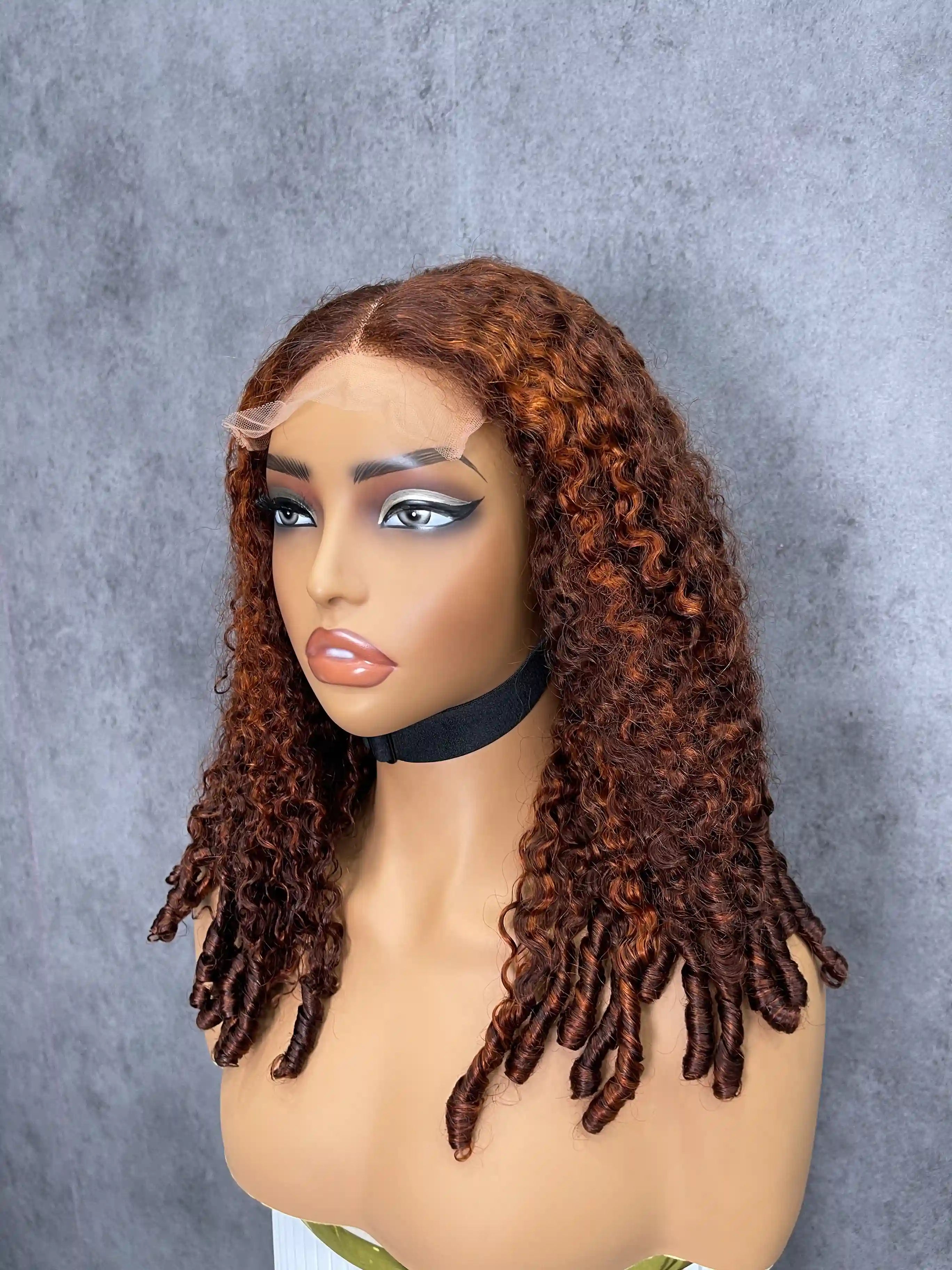 Burmese Pixie Curly SDD TP4#/350# Colorful Closure Lace Color Wig BoruiHair| 5x5 Closure & 13x4 Frontal| 100% Human Hair