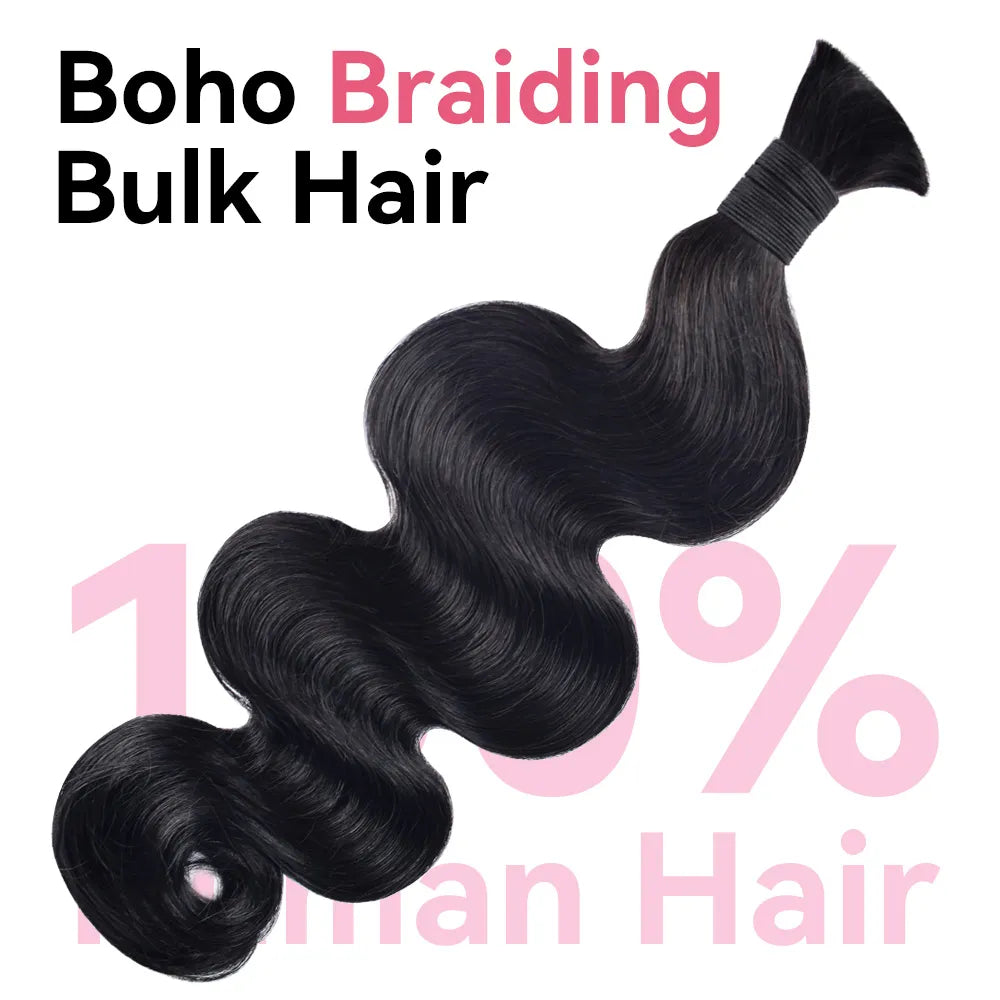 Body Wave Bulk Human Hair for Braiding BORUIHAIR