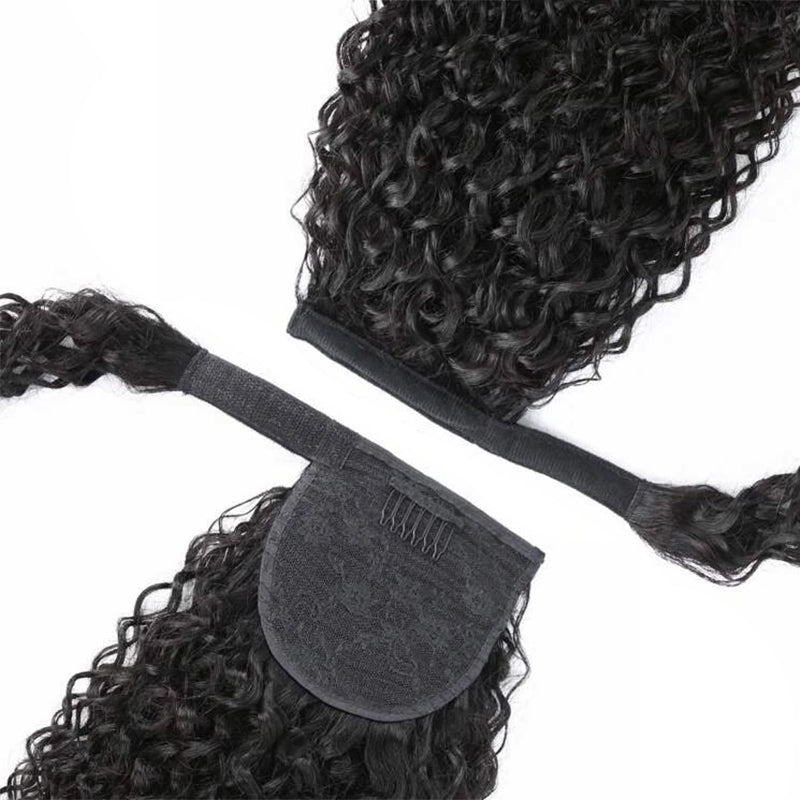Water Wave 12A Warp Around Ponytails 100% Human Hair Ponytails