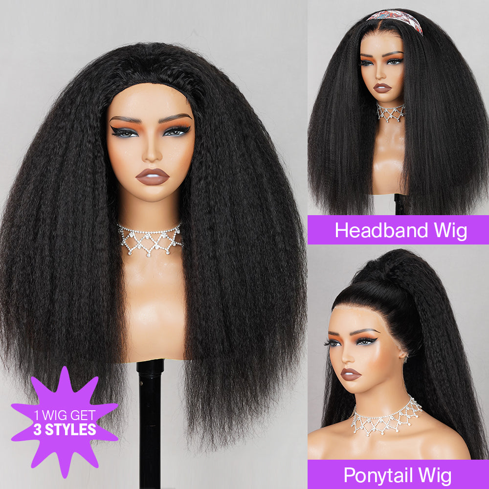Yaki Straight | Virgin Hair | Wear & Go Half Wig | 3 In 1 Wig No Glue Half Wig | 100% Human Hair