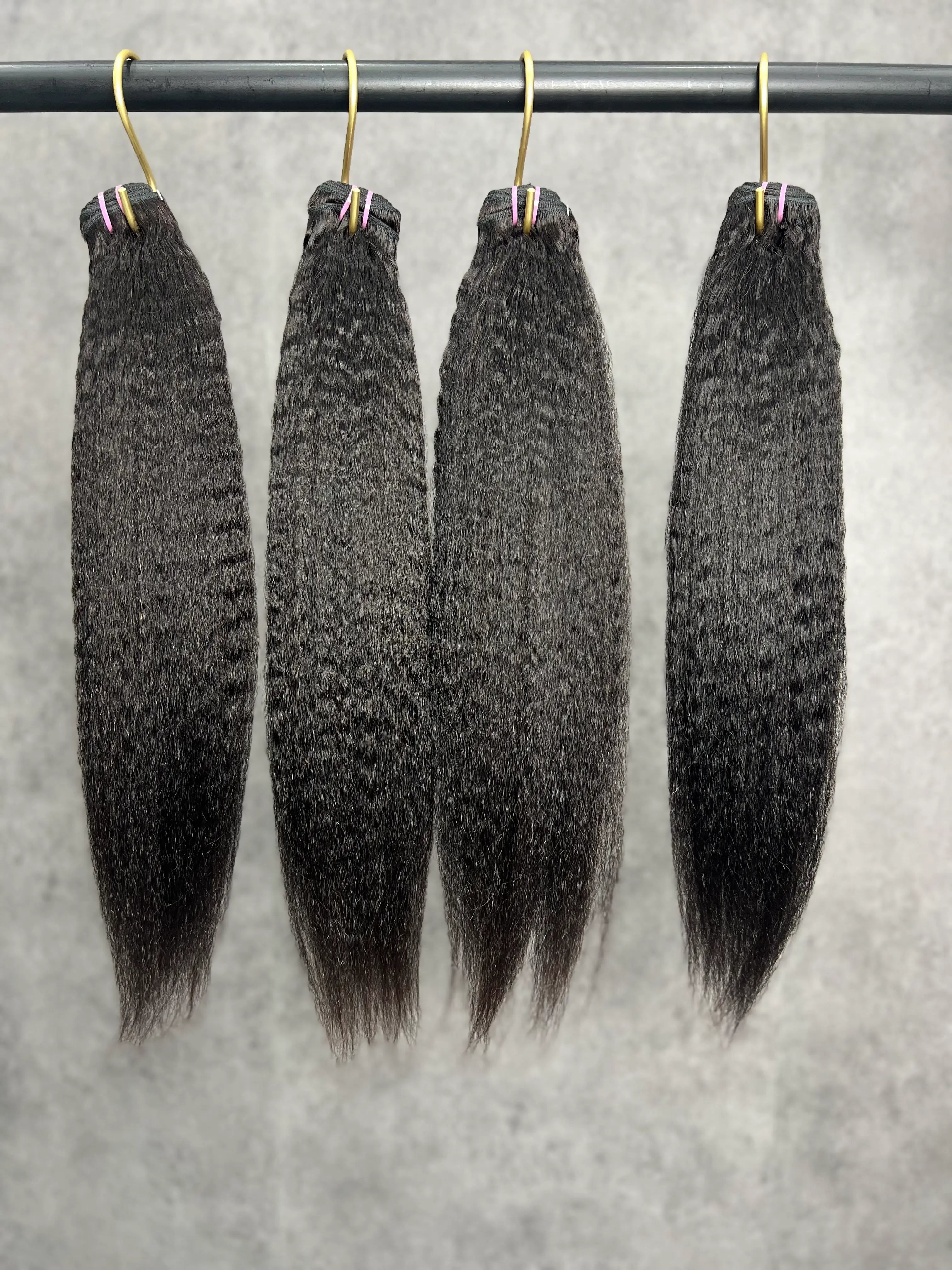 4PCS Kinky Straight Top Vrigin Hair Bundles | 12–30 Inch | Boruihair | 100% Human Hair