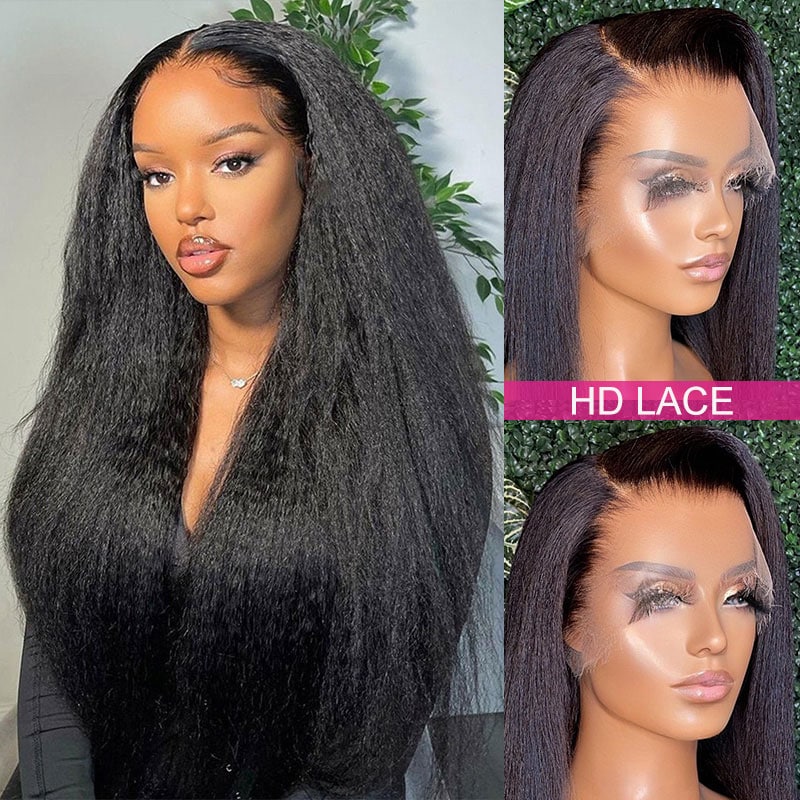 13x4 Kinky Straight Glueless Lace Wig | HD Lace & Transparent Lace | 200% & 250% Density | Boruihair 100% Human Hair