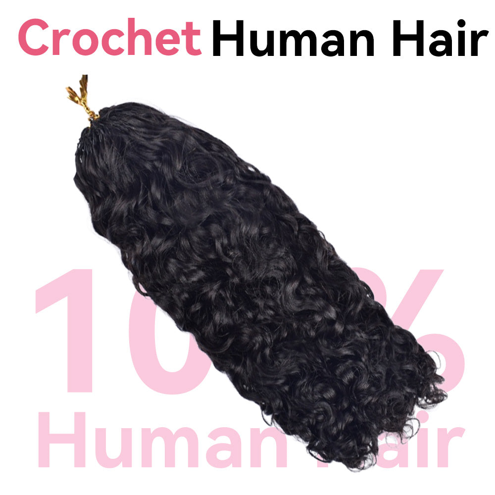 Burmese Curly Crochet Human Hair Pre Loop Extensions BORUIHAIR