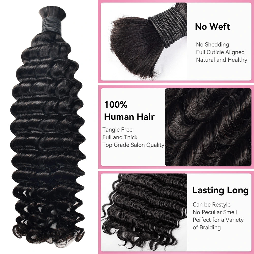 #1 Jet Black 100% Human Hair Braid Styles BORUIHAIR