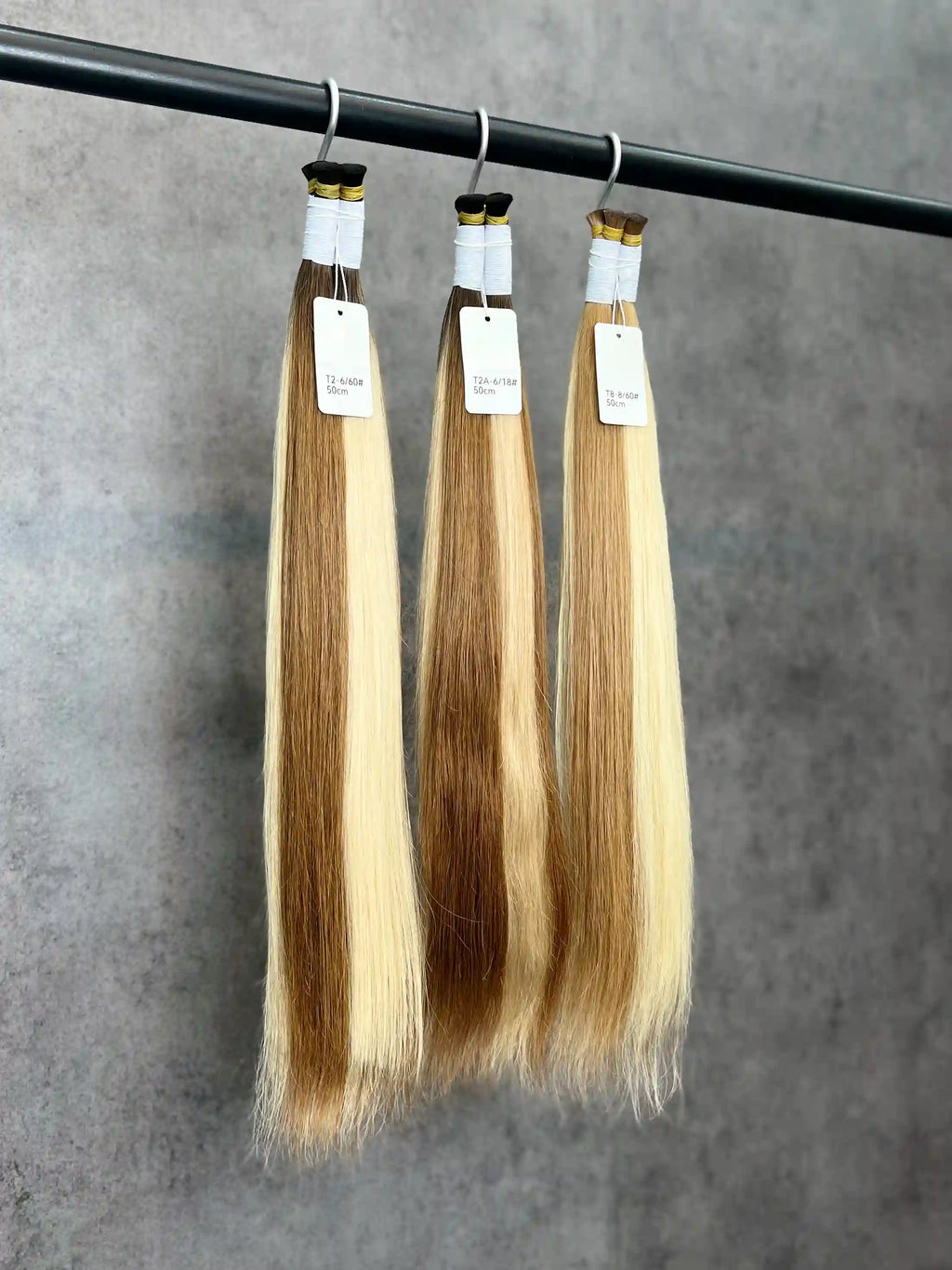 20-26 Inch T-Shaped Straight Hair With Four Strands With Double Gradient color Ends Human Hair Extensions And Braids | No Weft | 100% Human Hair