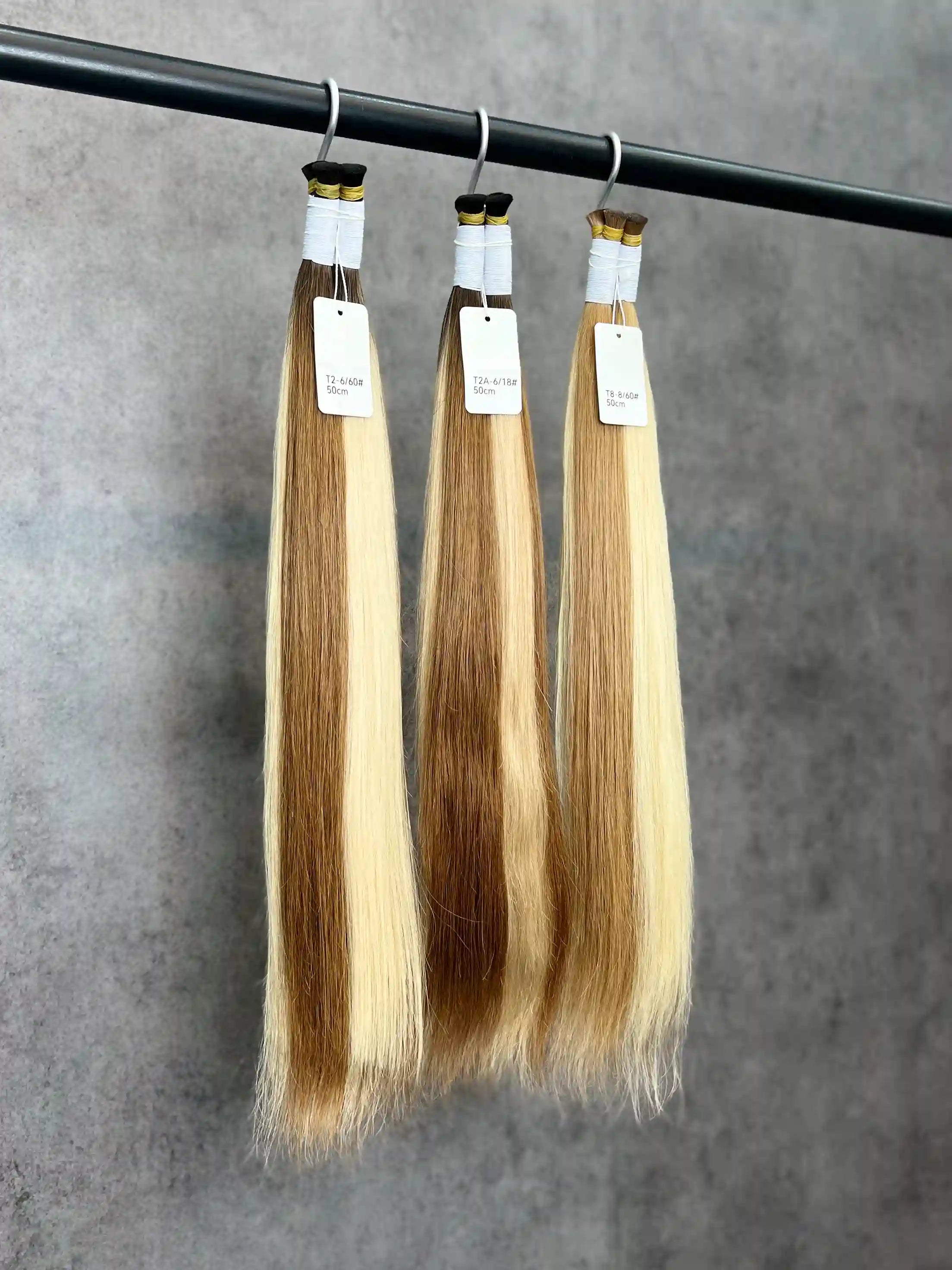 20-26 Inch T-Shaped Straight Hair With Four Strands With Double Gradient color Ends Human Hair Extensions And Braids | No Weft | 100% Human Hair