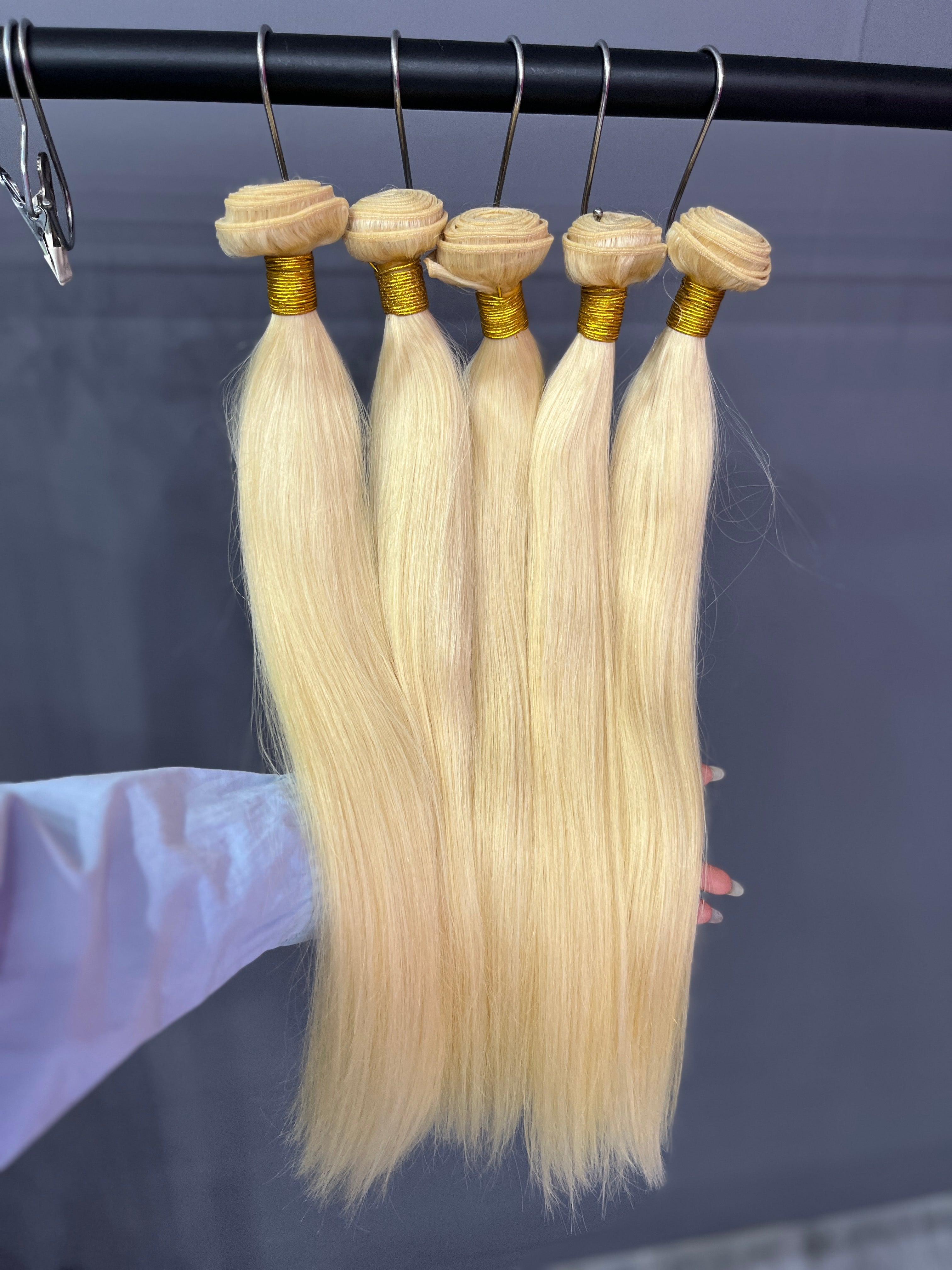 12A 3PCS 613 Blonde Straight Hair Bundles 100% Human Hair
