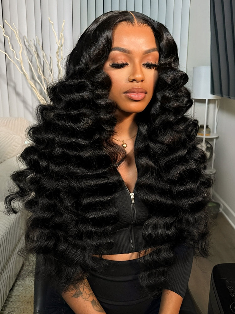 Pre-bleached Loose Wave Wand Curls Wig 13x6 HD Lace Front Human Hair Wig| HD Lace & Transparent Lace | 200% & 250% Density